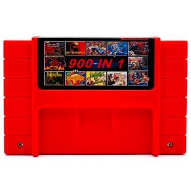 Imagem de Super 900 In 1 Cartridge For SNES Super Nintendo 16Bit Game Console - Red