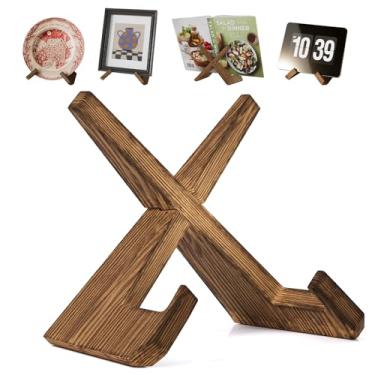 Imagem de Osivaex Suportes Para Pratos, De Madeira Exposição, Suporte Moldura 6,5", Cavalete Decorativo Livros Receitas, Arte, Placa, Foto, Prato, Disco Vinil