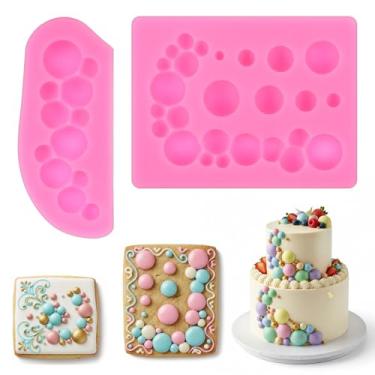 Imagem de Mabor 2 peças de molde de silicone semi-esfera, forma hemisférica 3D de silicone para decoração de bolhas, moldes de chocolate para decoração de bolos, doces, açúcar, cupcake, topo de bolo, picolé