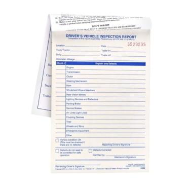 Imagem de Relatório simplificado de inspeção de veículos do motorista pacote com 5 - Formato de livro, 2 camadas sem carbono, 14 cm x 20,6 cm, 31 conjuntos de formulários por livro DVIR - Atende aos requisitos FMCSR - J. J. Keller & Associates