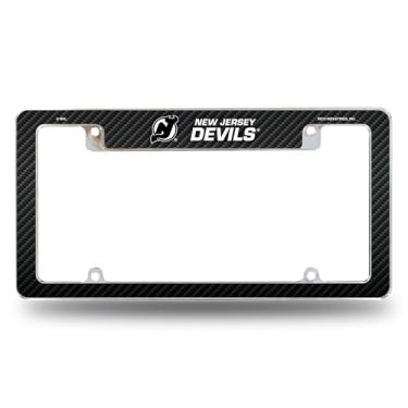 Imagem de Rico Industries Moldura de placa automotiva NHL New Jersey Devils Black 30,48 cm x 15,24 cm cromada para carro/caminhão/SUV