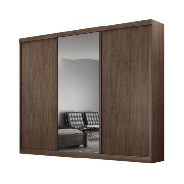 Imagem de Guarda Roupa Manaus 3 Portas De Correr E 4 Gavetas Com Espelho Valverde Canion