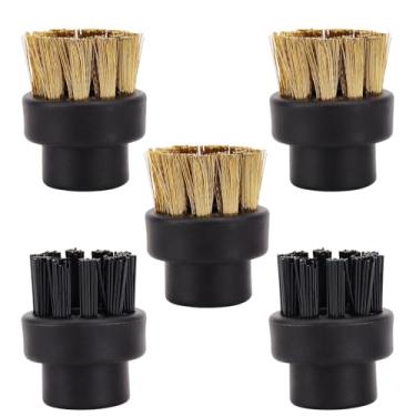 Imagem de Sgizoku Acessórios de cabeça de escova de limpeza a vapor para limpador a vapor Dupray - Esfregão a vapor, cabeças pequenas, acessórios de reposição (3 escovas de latão + 2 escovas de nylon)