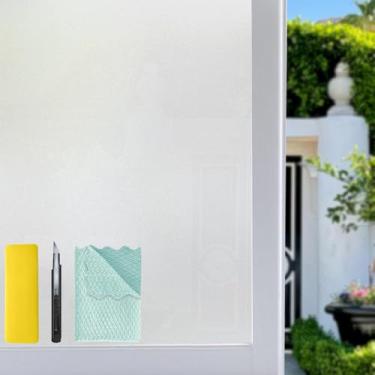 Imagem de FreeNook Película de vidro fosco com ferramentas de instalação, película de privacidade para janela de banheiro com aderência estática, películas de privacidade com bloqueio de UV, janelas para dia e