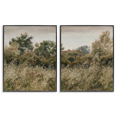 Imagem de Stupell Industries Conjunto de arte giclée emoldurado branco com 2 peças de folhagem rural, design por Lettered and Lined, 14 x 11