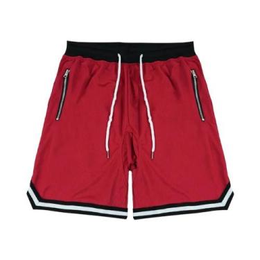 Imagem de Shorts de Basquete Masculino - Malha Respirável de Secagem Rápida para