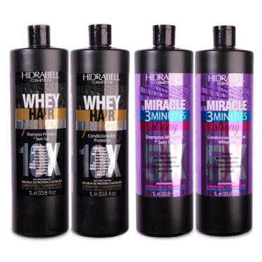 Imagem de Combo Miracle Reconstrução e Nutrição e Whey Força e Crescimento Capil