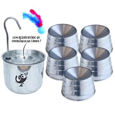 Imagem de 1 Bebedouro Para Gato + 5 Comedouros Ergonômicos - Tipo Fonte - DM SOL