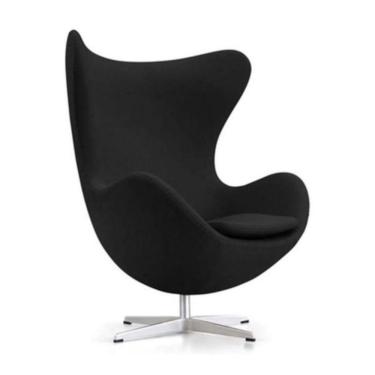 Imagem de Poltrona Egg Suede Preta