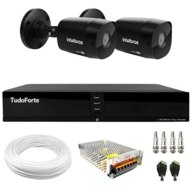 Imagem de Kit 2 Câmeras Intelbras VHD 1230 B Full HD Bullet Black G7 Visão Noturna 30m IP67 + Dvr Tudo Forte TFHDX 3304 4 Canais