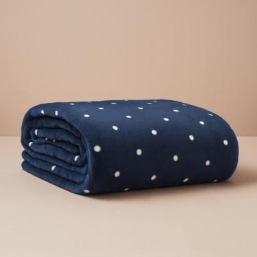 Imagem de Cobertor Soft Casal Queen King GrossoDupla Face Manta Poa Macio (Azul Marinho, Casal)