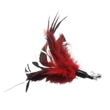 Imagem de Luzhengyang Recargas de varinha Feather Cat Teaser – Cabeças inspiradas em pássaros naturais, acessórios de brinquedo de gato para brincadeiras interativas (pacote com 5) (refil de pena de natação