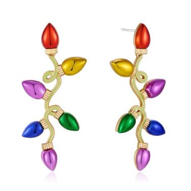 Imagem de Brincos de gota de laço de Natal para mulheres, brincos pendentes de laço verde para festas de fim de ano, joias para presentes, Large, Latão, Sem pedra preciosa