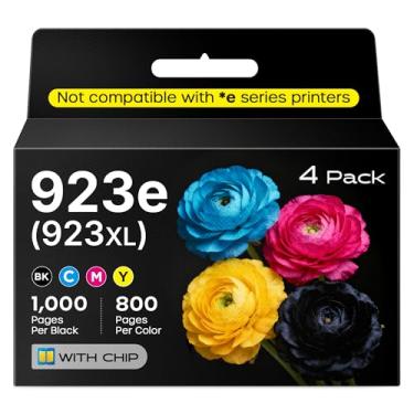 Imagem de 923e 923XL 4 cartuchos de tinta compatíveis com 923e 923 XL substituição para impressoras HP OfficeJet Pro 8120 8123 8130 8133 (BK/C/M/Y)