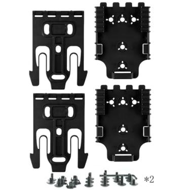 Imagem de Pacote com 2 kits QLS, kit de sistema de bloqueio rápido com Qls 19 e Qls22l para coldre de perna de queda de conexão rápida e alça de cinto universal mid-Ride (ambidestro)