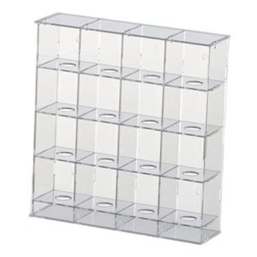 Imagem de Aymzbd Suporte de acrílico para bolas de golfe, suporte para bolas de golfe, proteção transparente, presente, montagem na parede, 16 Grades