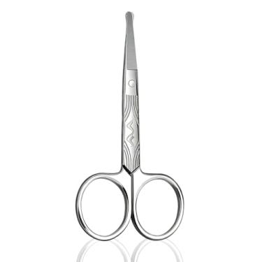 Imagem de Tesoura de cabelo facial de aço inoxidável, ferramenta de aparar sobrancelha e nariz