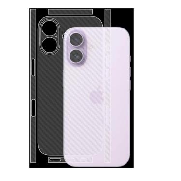 Imagem de QWFORQW [Pacote com 2 protetores de tela traseira para iPhone 17, película protetora de hidrogel não de vidro, ultrafino, borda totalmente envolvida, transparente (fibra de carbono transparente)