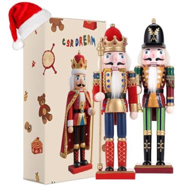 Imagem de Enfeites de quebra-nozes de madeira de 29 cm (decorações de Natal, bonecos de quebra-nozes) (presente colecionável festivo) para mesa, mesa, lareira e decoração de Natal, trompetista e rei