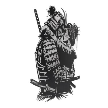 Imagem de SUNGOOYUE Arte de Parede de Ferro Samurai, Decoração Elegante, Decoração de Guerreiro Pendurado para Sala de Estar, Ideal para Cozinha, Quarto, Sala de Estudo, 15,7 X 9,2 Polegadas