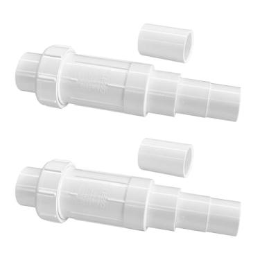 Imagem de LESSO Acoplamento de reparo de PVC de 3,5 cm, kit de reparo de tubos de PVC de 3,5 cm para acessórios de tubulação quebrados ou rachados à prova d'água durável, SCH40 branco (2 conjuntos)