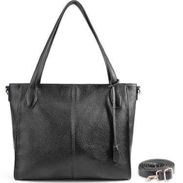 Imagem de cotika Bolsa feminina grande, de couro vegano, com zíper, bolsas de ombro femininas, bolsas de trabalho com alça ajustável