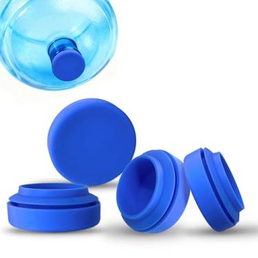 Imagem de Tampa de garrafa de água de 5 galões de silicone reutilizável - tampa superior de vedação forte para garrafas, pacote com 4