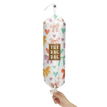 Imagem de IHopes+ Suporte de saco de plástico, organizador de sacolas de compras reutilizável e lavável, para decoração de cozinha doméstica, viagem, acampamento, use 1 pacote, padrão de laço