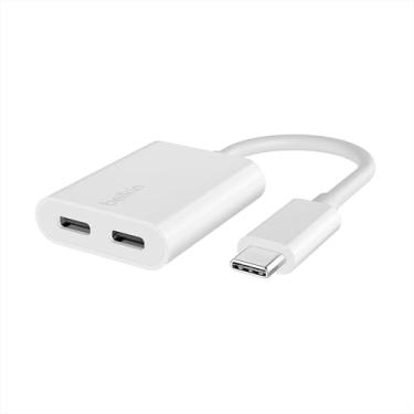 Imagem de Belkin Adaptador de carregamento + áudio USB-C Rockstar, adaptador de fone de ouvido com USB-C 60 W, carregamento rápido para iPhone, iPad Pro, Galaxy, Note, Google Pixel, LG G6, Sony Xperia, OnePlus