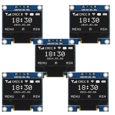 Imagem de Módulo de tela OLED I2C IIC de 0,96 polegadas 12864 128 x 64 pixels SSD1306 mini placa de tela OLED auto-luminosa compatível com Arduino Raspberry Pi (branco)
