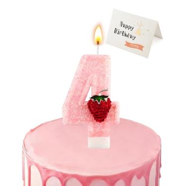 Imagem de Vela de aniversário rosa morango (número 4)