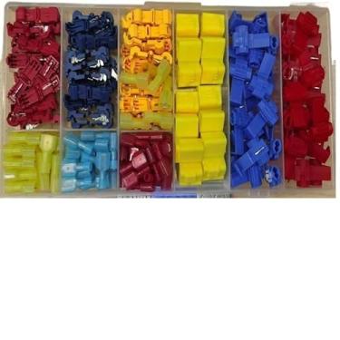 Imagem de Terminal de conexão de grampo de 170 peças, conectores elétricos, terminais de fio de emenda rápida isolados