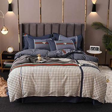 Imagem de Conjunto de cama de lixamento todo de algodão ventilação roupa de cama fronhas laterais largas cor 3 tamanho queen 4 peças (cor 7 tamanho queen 4 peças)