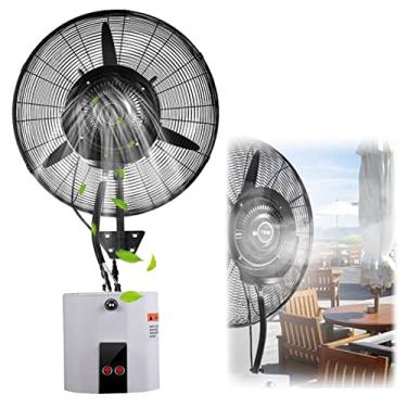 Imagem de Ventilador de parede de controle remoto, ventilador de névoa externo com 3 configurações de velocidade, ventilador oscilante de 90° com névoa, ventilador de resfriamento comercial (71 cm/28 pol)