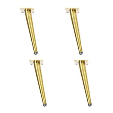 Imagem de ZJYWMM 4 peças de pernas de móveis pés de móveis inclinados pernas de mesa de metal pés de suporte pernas de sofá pernas de armário, acessórios de móveis de ferragens, pernas de substituição de móveis
