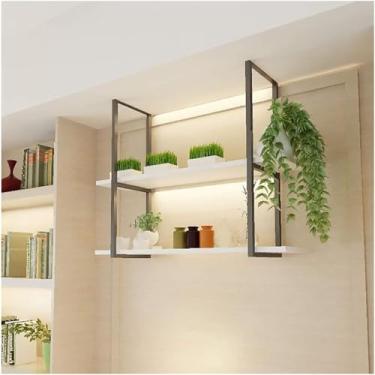 Imagem de Prateleira decorativa de teto, rack de armazenamento industrial, rack de vinho, armário de ferro forjado pendurado na parede rack de exibição de plantas verdes (120 x 30 x 80 cm 1)