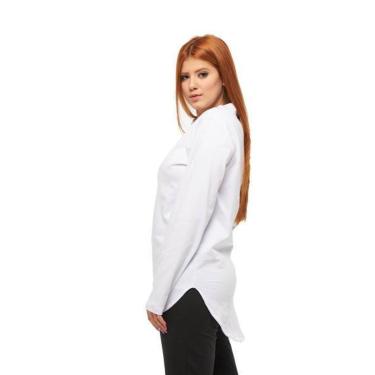 Imagem de Camiseta Longline Manga Comprida Longa Feminina Oversized-Feminino