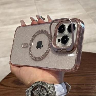 Imagem de Capa Magnética Glitter Roxa para iPhone 15 Pro Max | Case com Proteção de Câmera | Compatível MagSafe | Capinha Elegante - Roxa