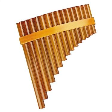 Imagem de Flauta de bambu natural instrumento musical chinês pan flauta instrumento de sopro panpipes panflauta artesanal (cor: direita)