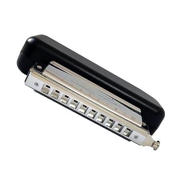 Imagem de Gaita cromática de 10 furos musicais chave C 40 tons harpa boca quadrada