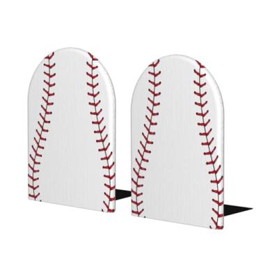 Imagem de Suporte de livros de madeira grande para esportes de beisebol vermelho suporte de livro decorativo antiderrapante resistente para mesa de escritório em casa biblioteca de estudo escolar divisórias de