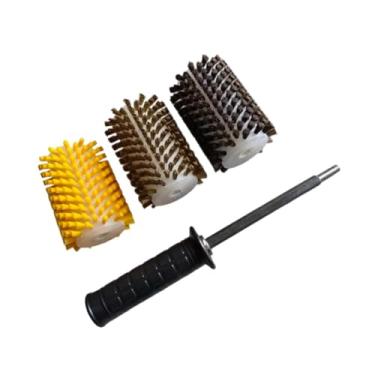 Imagem de harayaa Kit de escovas para manutenção de esquis, portátil, profissional, eficiente e leve, com cabo em formato de eixo, 10cm