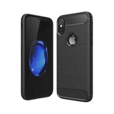 Imagem de Capa de fibra de carbono de borracha para iPhone X XR XS MAX capa de s