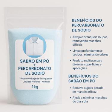 Imagem de Dupla 1KG Percarbonato de Sódio + Sabão em Pó - select
