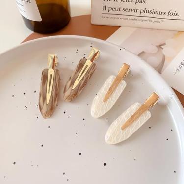 Imagem de 4 peças de grampos de cabelo liso sem vincos e antiderrapantes para estilo diário, salão de maquiagem, decoração de cabelo para mulheres e meninas (cor 2)