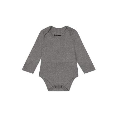Imagem de Body bebê unissex manga longa em cotton Brandili-CINZA