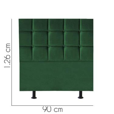 Imagem de Cabeceira Estofada Cama Box Solteiro 90cm Espanha Suede Verde- Mabe Magazine