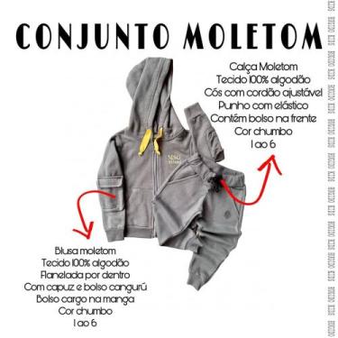 Imagem de Conjunto Moletom Inverno Infantil Menino - Rugido Kids , Cinza chumbo,