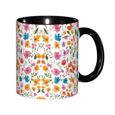 Imagem de Zeraoke Canecas de café criativas românticas extravagantes com estampa de borboletas de pássaros, personalizadas, presente para família, tamanho de 325 ml, unissex