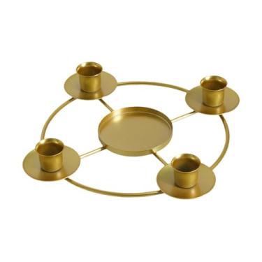 Imagem de IEUDNS Do Advento em Ferro para Velas, Decoração de Mesa, Suporte Europeu para Velas de Advento, Ideal para Festas, Ouro